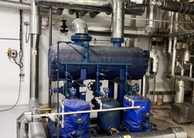 Industrial machinery with blue insulated components.